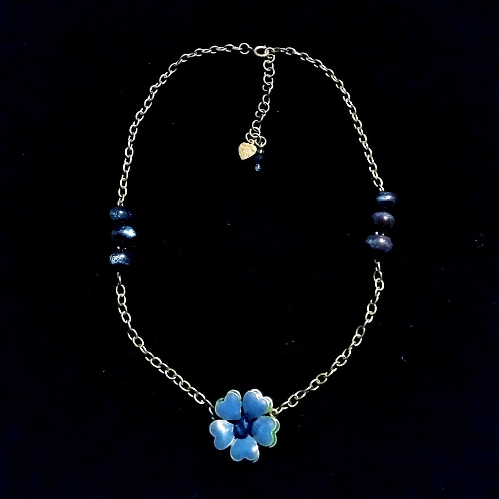 Blue Flower Bead Chain Necklace💙